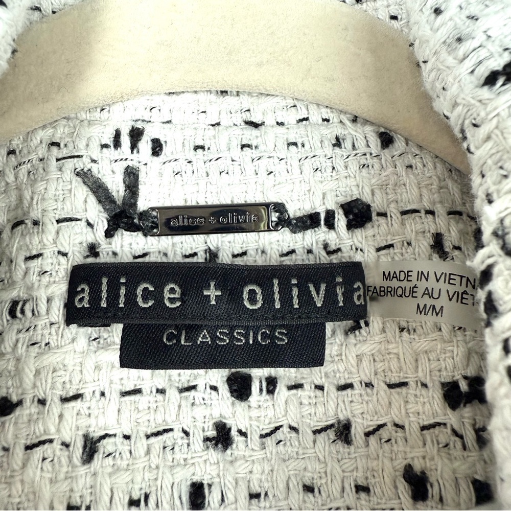 Alice and Olivia Renea crop blazer tweed size M - Picture 8 of 9